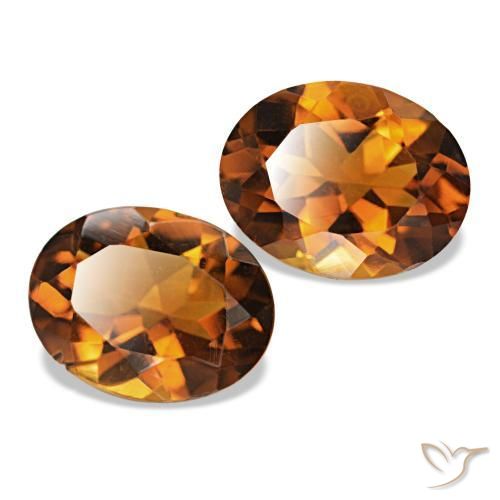 Gemas de Citrino Naranja terroso natural de 3.31 ct, Corte Óvalo, VS