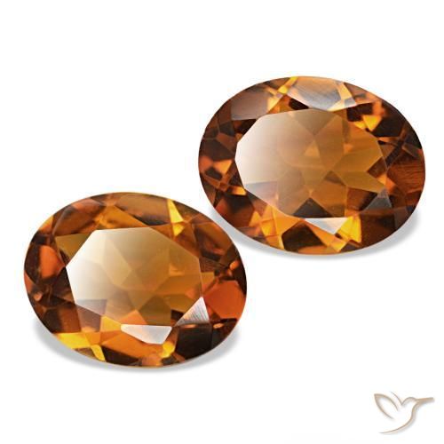 Gemas de Citrino Naranja oscuro natural de 3.05 ct, Corte Óvalo, VVS-VS