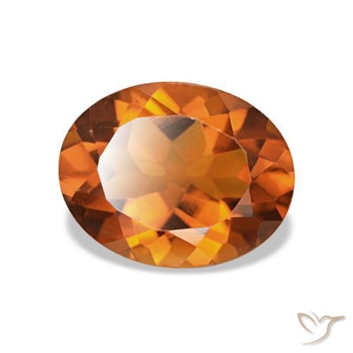 Citrino Naranja rojizo natural de 1.74 ct, Corte Óvalo, VVS