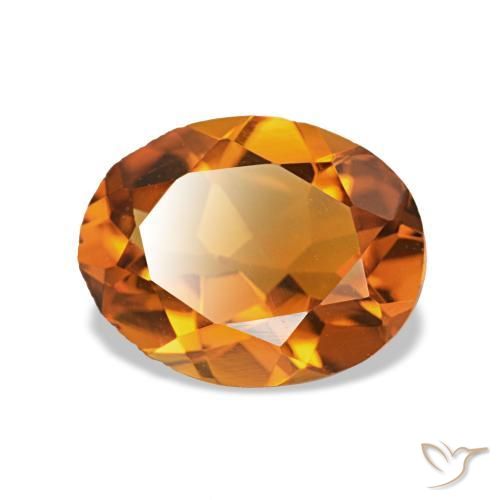 Citrino Naranja medio natural de 1.34 ct, Corte Óvalo, VS