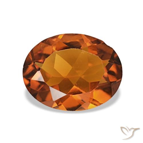 Citrino Naranja oscuro natural de 1.32 ct, Corte Óvalo, VS