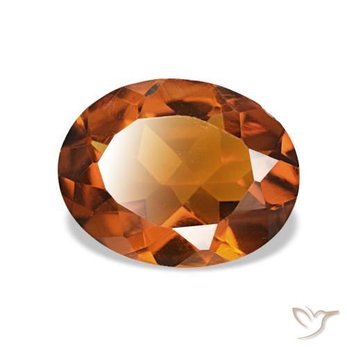 Citrino Naranja oscuro natural de 1.32 ct, Corte Óvalo, VS