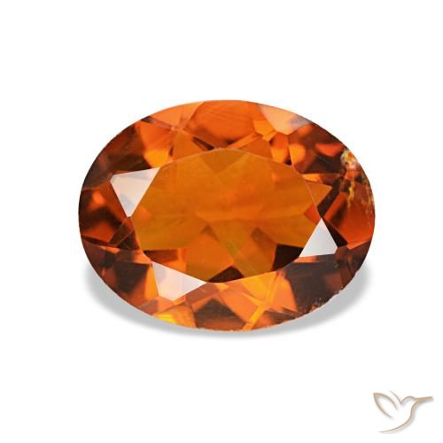 1.42ct Naranja rojizo Citrino, Ovalada, VS
