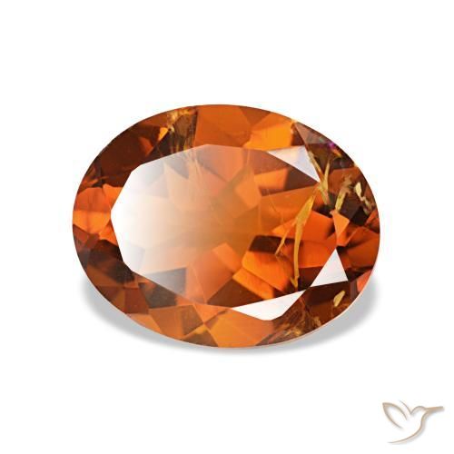 Citrino Naranja oscuro natural de 1.76 ct, Corte Óvalo, VS-SI