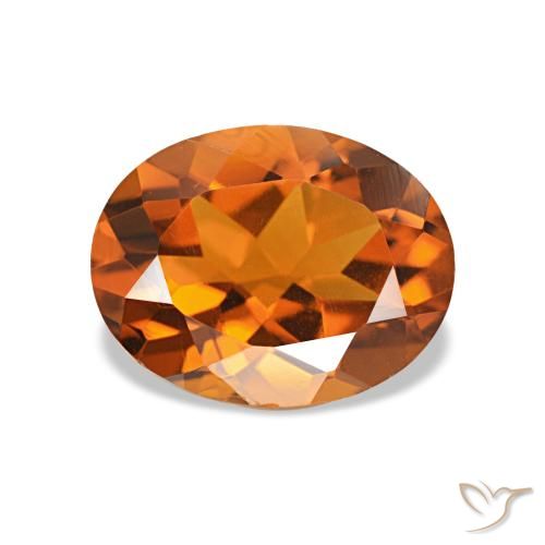 1.62ct Naranja medio Citrino, Ovalada, VVS