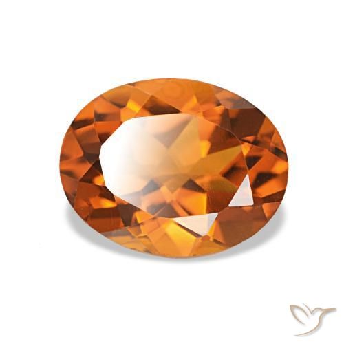 Citrino naranja natural de 1,62 ct, corte óvalo, VVS