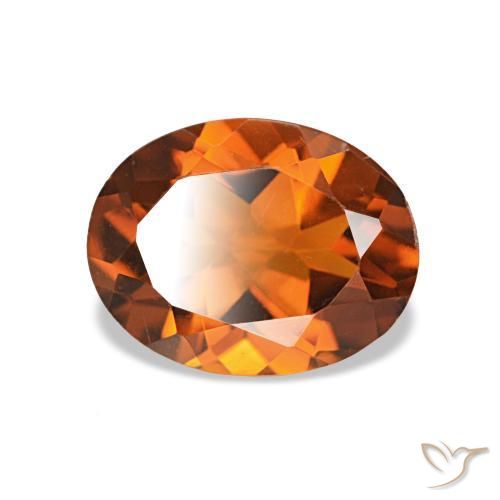 Citrino Ámbar naranja natural de 1.66 ct, Corte Óvalo, VVS