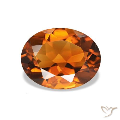 Citrino Naranja medio natural de 1.49 ct, Corte Óvalo, VVS-VS