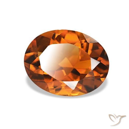 Citrino Naranja medio natural de 1.49 ct, Corte Óvalo, VVS-VS