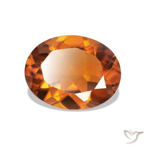 Citrino Naranja fuego natural de 1.54 ct, Corte Óvalo, VVS