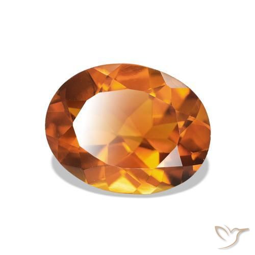 Citrino Naranja medio natural de 1.53 ct, Corte Óvalo, VVS