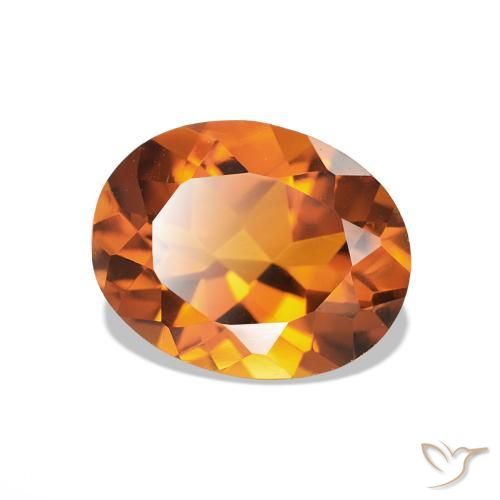Citrino Naranja medio natural de 1.55 ct, Corte Óvalo, VVS