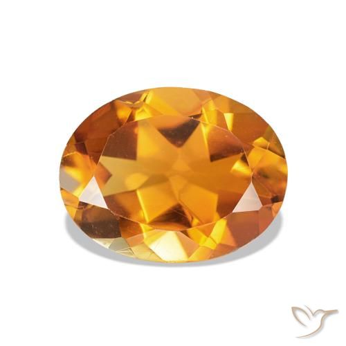 1.55ct Naranja oscuro Citrino Piedras Preciosas, Ovalada, VVS