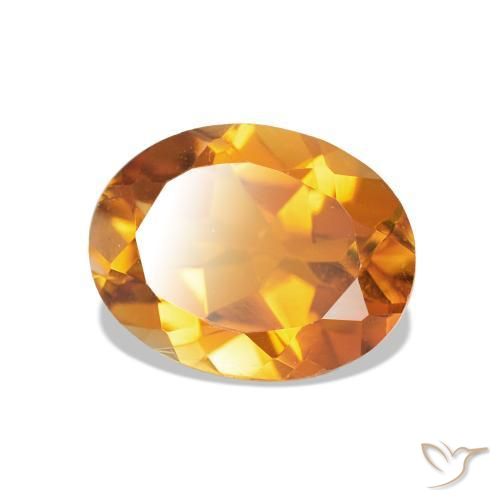 Citrino Naranja oscuro natural de 1.55 ct, Corte Óvalo, VVS