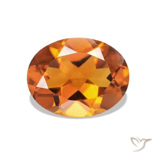 1.60ct Naranja medio Citrino Piedras Preciosas, Ovalada, VVS-VS