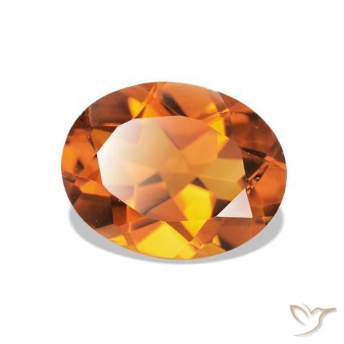 Citrino Naranja medio natural de 1.60 ct, Corte Óvalo, VVS-VS