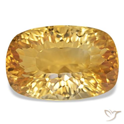 Citrino Naranja dorado intenso natural de 34.89 ct, Corte Cojín, VVS