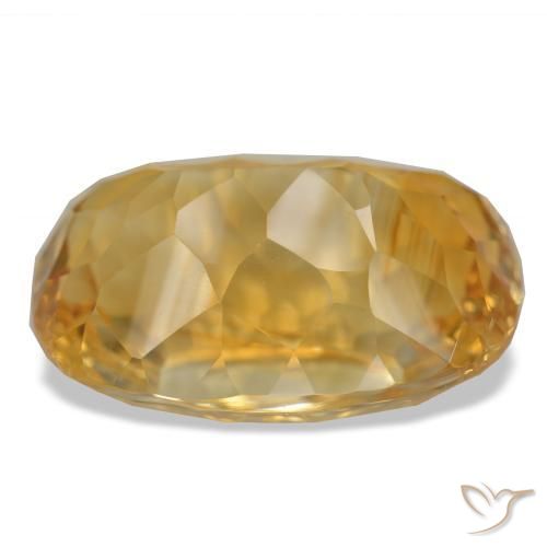 Citrino Naranja dorado intenso natural de 34.89 ct, Corte Cojín, VVS