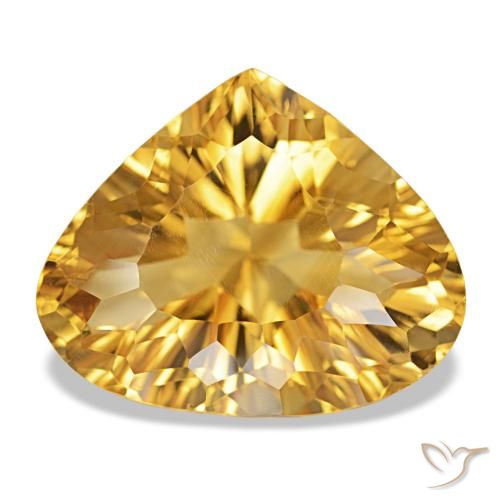 Citrino Naranja dorado natural de 12.50 ct, En forma de pera, VVS
