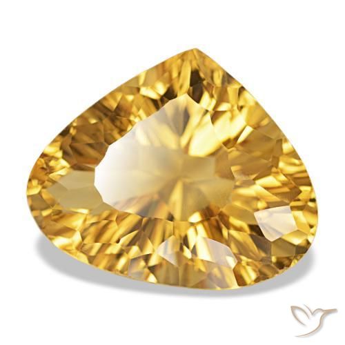 Citrino Naranja dorado natural de 12.50 ct, En forma de pera, VVS