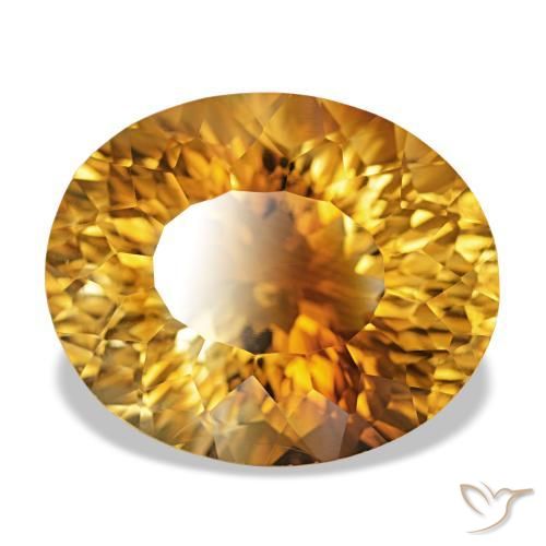 Citrino Dorado naranja intenso natural de 17.30 ct, Corte Óvalo, VVS-VS