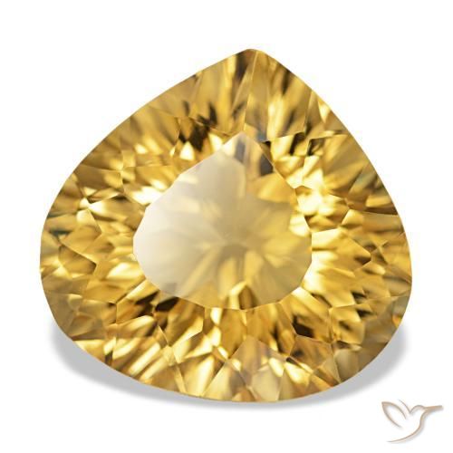Citrino Dorado natural de 11.30 ct, En forma de pera, VVS