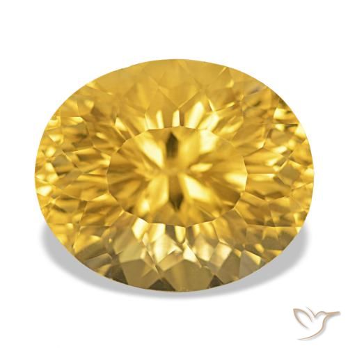 11.90ct Dorado Citrino, Ovalada, VS