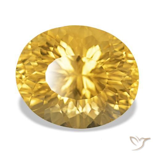 Citrino Dorado natural de 11.90 ct, Corte Óvalo, VS