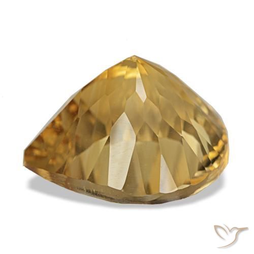 Citrino Medium Dark-Golden natural de 9.10 ct, En forma de pera, VS