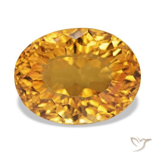 Citrino Dorado naranja oscuro natural de 13.10 ct, Corte Óvalo, VVS