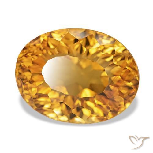 Citrino Dorado naranja oscuro natural de 13.10 ct, Corte Óvalo, VVS