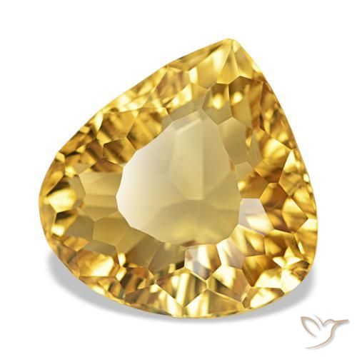 Citrino Dorado intenso natural de 8.73 ct, En forma de pera, VVS