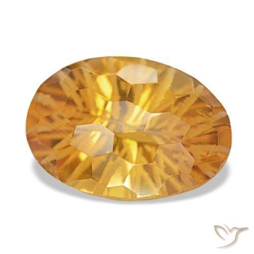 Citrino Dorado naranja intenso natural de 9.31 ct, Corte Óvalo, VS-SI