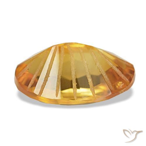 Citrino Dorado naranja intenso natural de 9.31 ct, Corte Óvalo, VS-SI