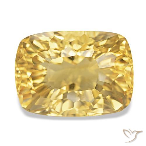 Citrino Amarillo medio natural de 14.36 ct, Corte Cojín, VS