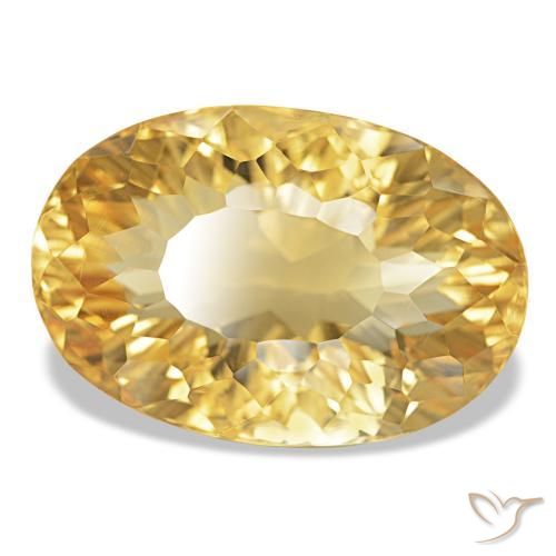 Citrino Dorado medio natural de 18.74 ct, Corte Óvalo, VVS