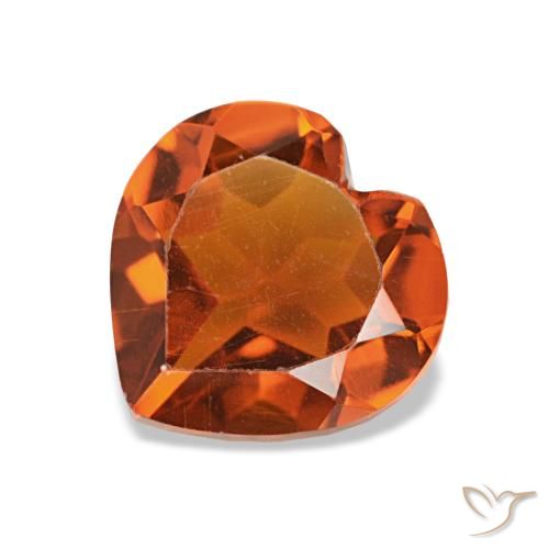 Citrino Naranja oscuro natural de 1.06 ct, Forma de corazón, VS