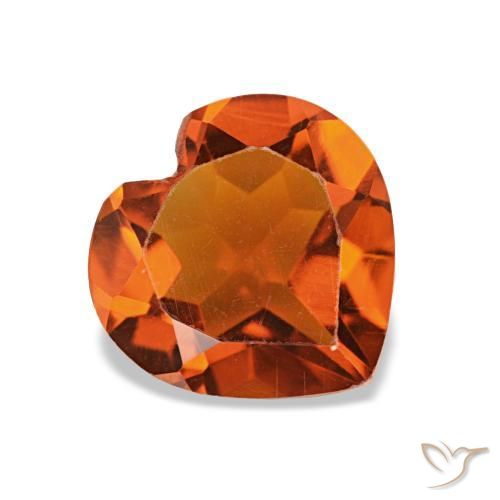 Citrino Naranja oscuro natural de 1.06 ct, Forma de corazón, VS