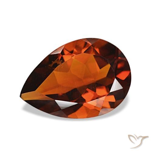 1.56ct Naranja rojizo oscuro Citrino, En forma de pera, VVS