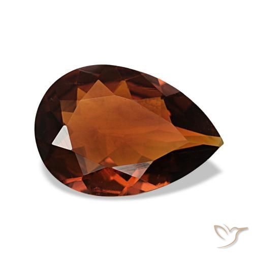 Citrino Naranja rojizo natural de 1.26 ct, En forma de pera, VVS