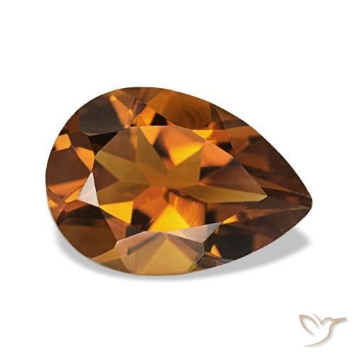 Citrino Naranja oscuro natural de 1.90 ct, En forma de pera, VVS