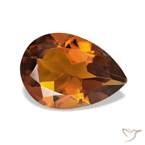 Citrino Medium Dark-Orange natural de 1.61 ct, En forma de pera, VVS