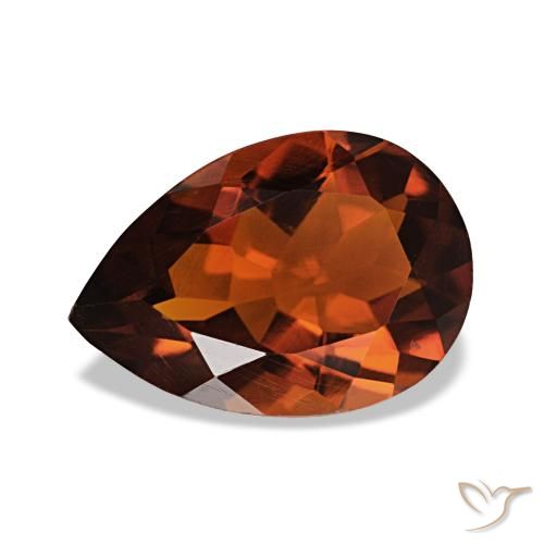 1.58ct Naranja oscuro Citrino, En forma de pera, VVS-VS
