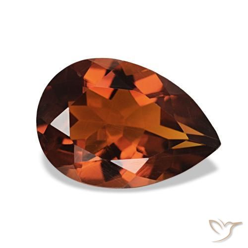 Citrino naranja natural de 1,58 ct, en forma de pera, VVS-VS