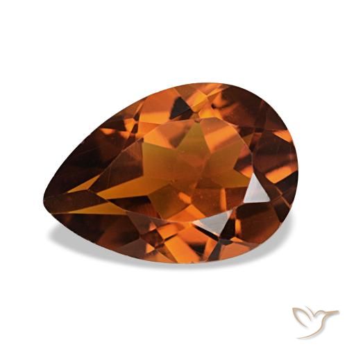 1.73ct Ámbar naranja Citrino, En forma de pera, VVS-VS