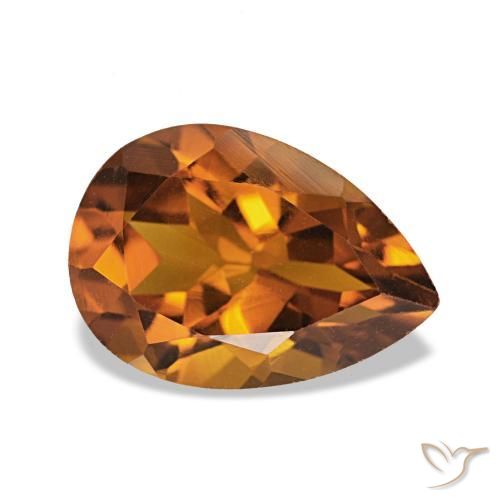Citrino Medium Dark-Orange natural de 1.88 ct, En forma de pera, VVS-VS