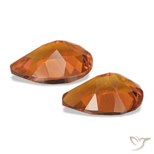 Gemas de Citrino Naranja oscuro natural de 3.38 ct, En forma de pera, VVS-VS