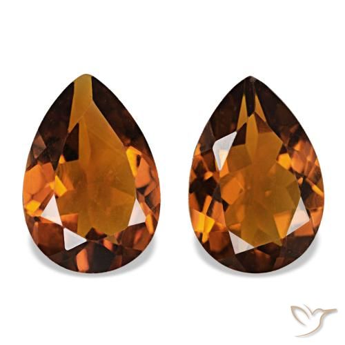 Gemas de Citrino Medium Dark-Orange natural de 3.05 ct, En forma de pera, VS