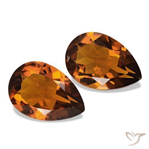 Gemas de Citrino Medium Dark-Orange natural de 3.05 ct, En forma de pera, VS