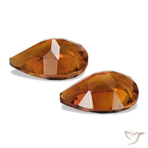 Gemas de Citrino Naranja terroso natural de 3.48 ct, En forma de pera, VVS-VS